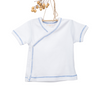 Organic Side Snap Shirt - Blue Stitching - 3-6m