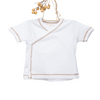 Organic Side Snap Shirt - Brown Stitching - 0-3m
