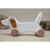 Wooden Push/Pull Toy - Dachsund Puppy - White