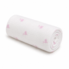 Organic Muslin Swaddle - Pink Whale