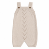 Hand Knit Organic Baby Overalls - Cream, 0-3m
