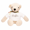 Organic Stuffed Bear with Custom Shirt Baby Name