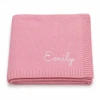 Personalized Organic Baby Blanket - Knit, Pink