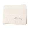 Personalized Organic Cotton Throw Blanket - Natural