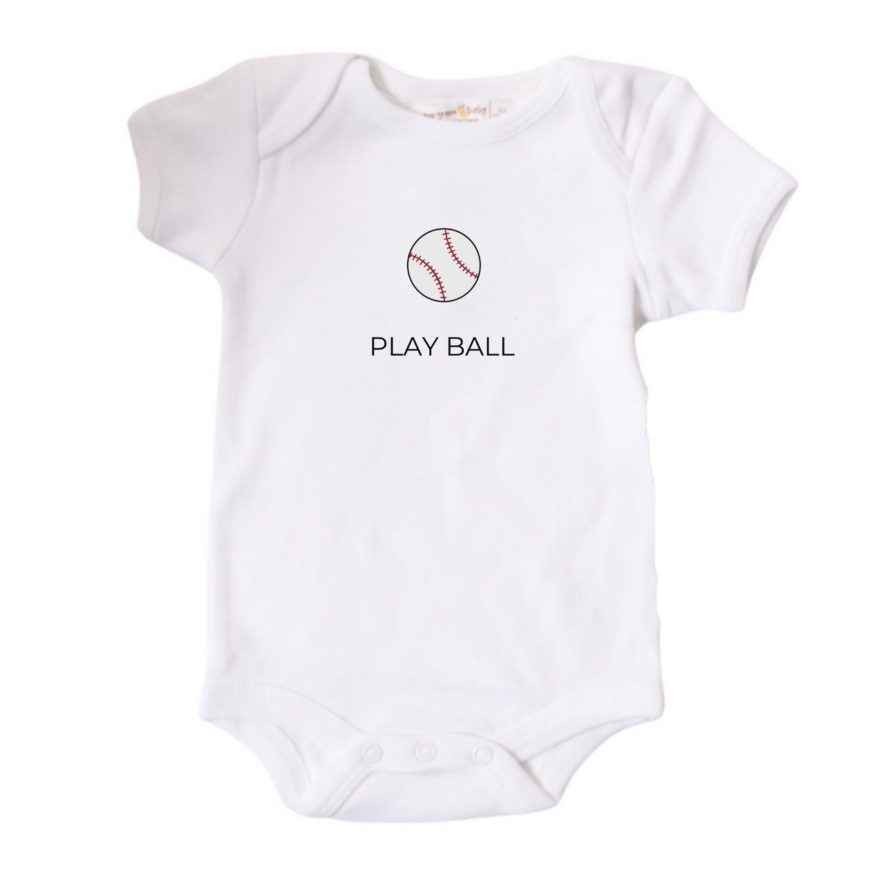 Organic Baseball Baby Onesie - Play Ball