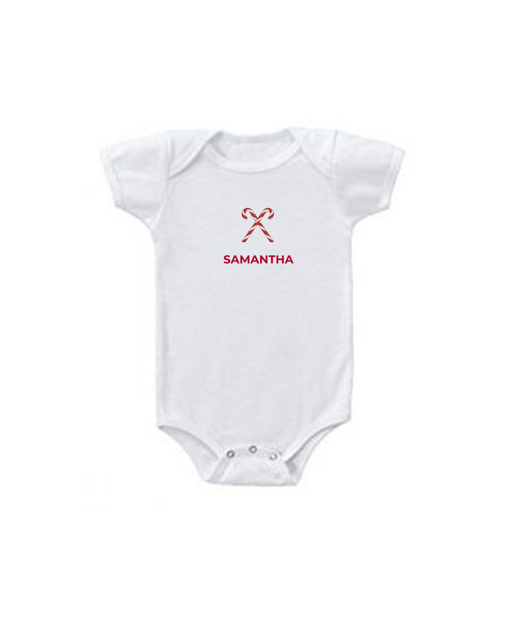 Embroidered Organic Baby Onesie - Candy Cane Embroidered Organic Baby Onesie - Candy Cane