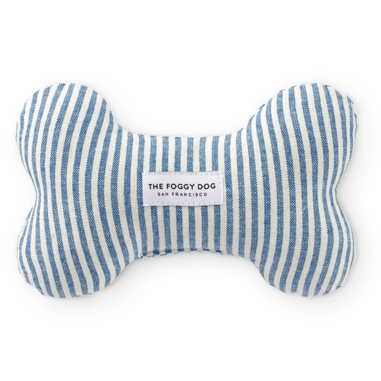Dog Bone with Squeaker - Lake Blue Stripe