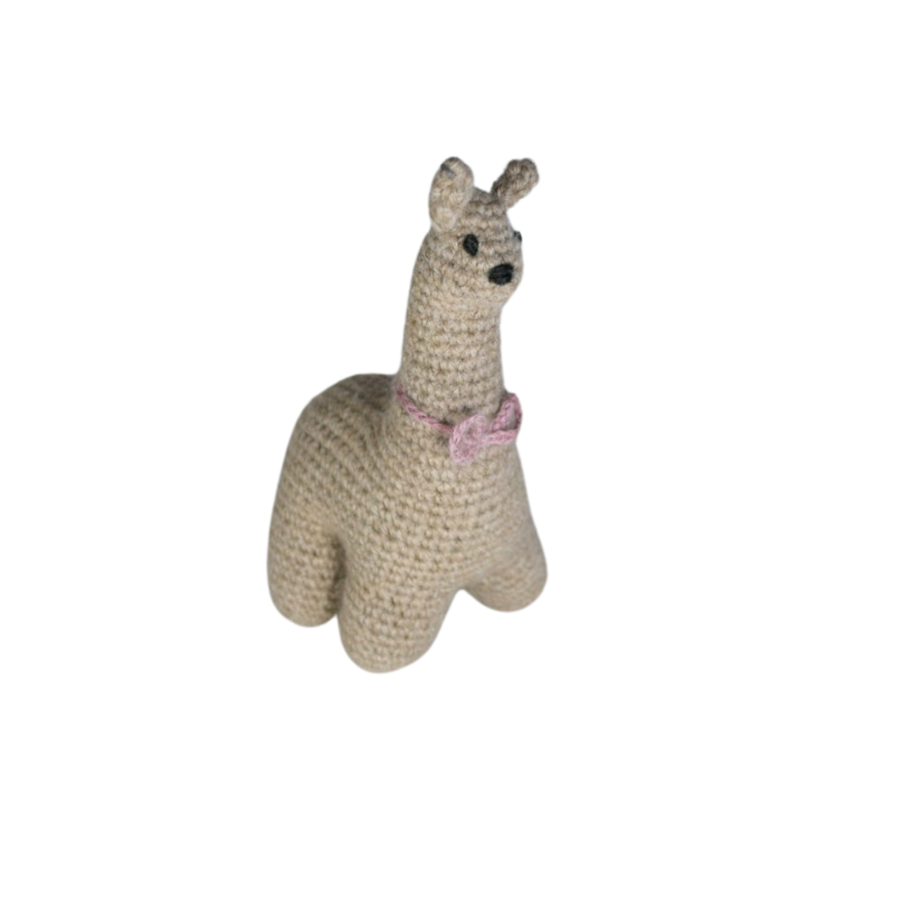 Baby Alpaca Wool Llama Rattle - Brown