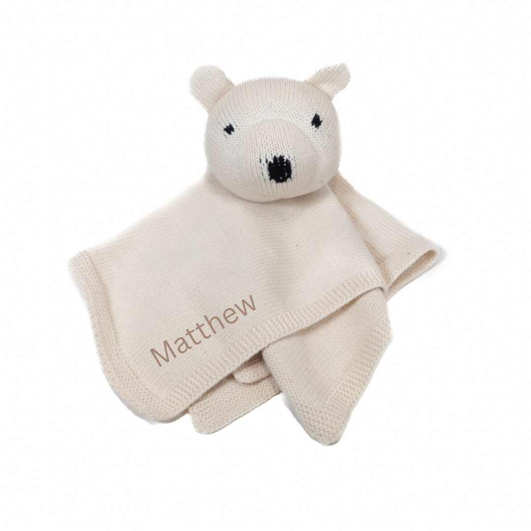 Personalized Organic Knit Bear Lovey