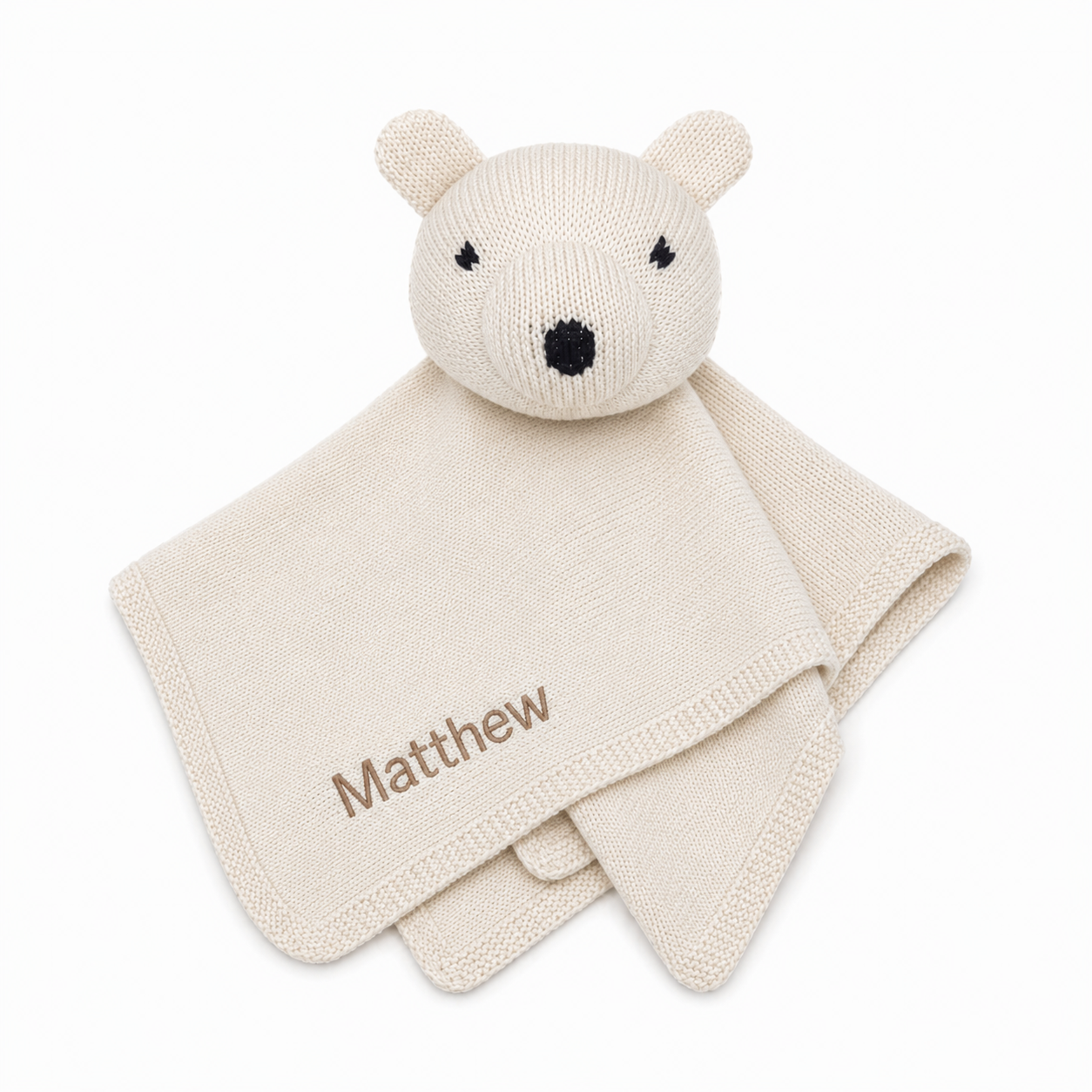 Personalized Organic Knit Bear Lovey