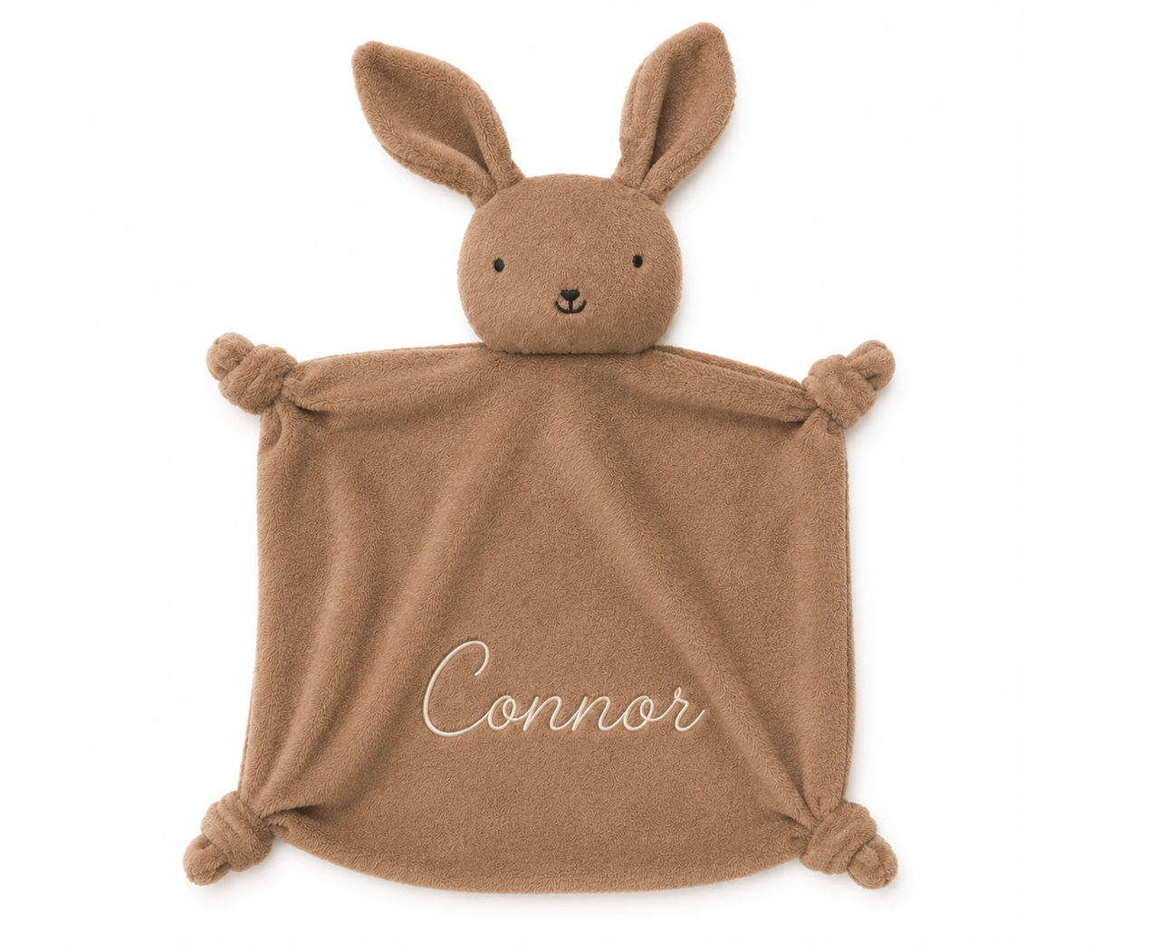 Personalized Organic Baby Lovey - Bunny, Brown