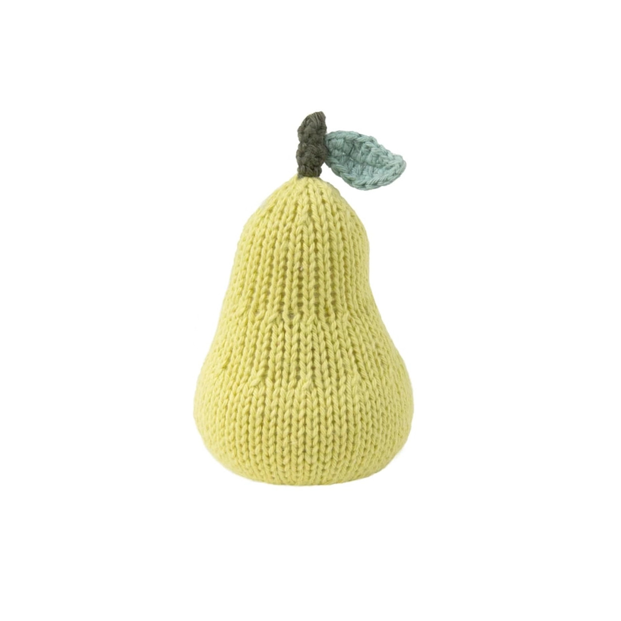 Cotton Knit Fruit Rattle - Pear Cotton Knit Fruit Rattle - Pear