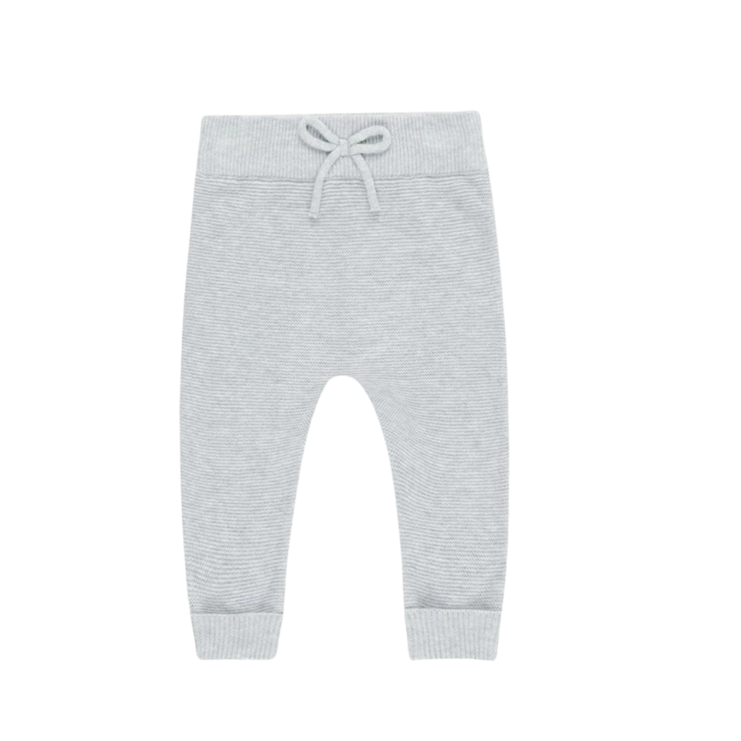 Organic Knit Baby Pants - Dusty Blue - 0-3m