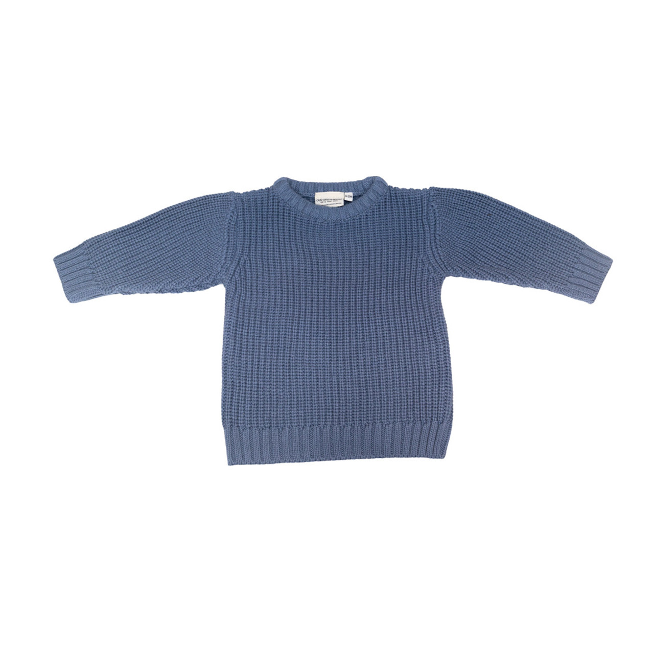 Organic Knit Toddler Sweater - Blue Organic Knit Toddler Sweater - Blue