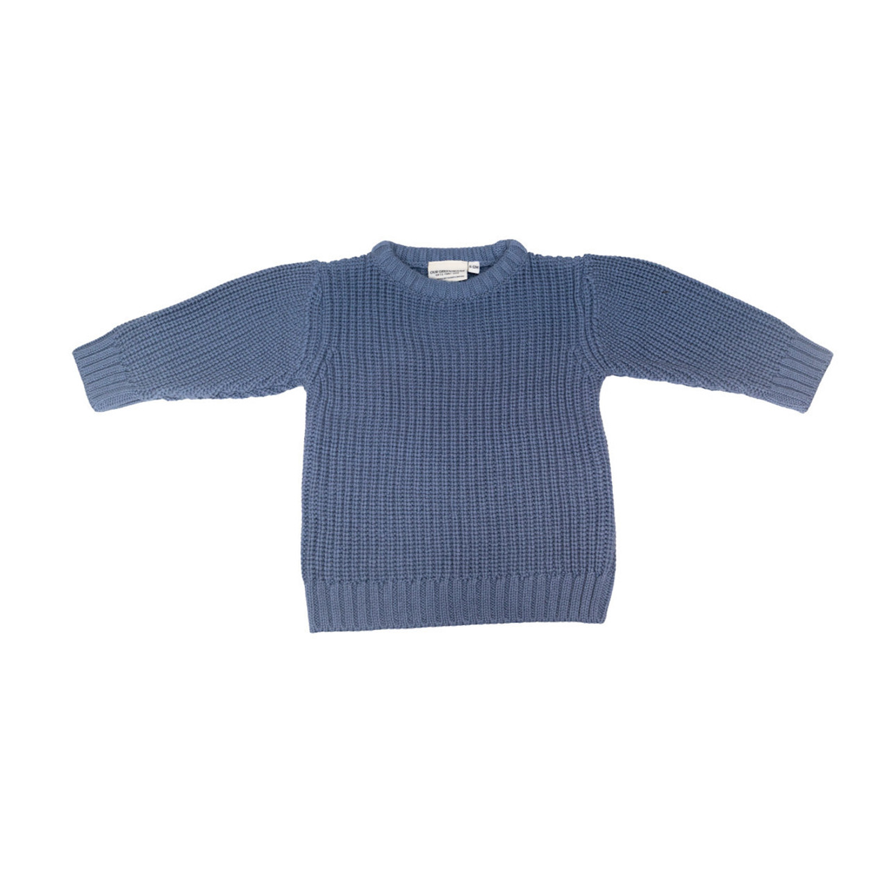 Personalized Organic Knit Toddler Sweater - Blue Personalized Organic Knit Toddler Sweater - Blue