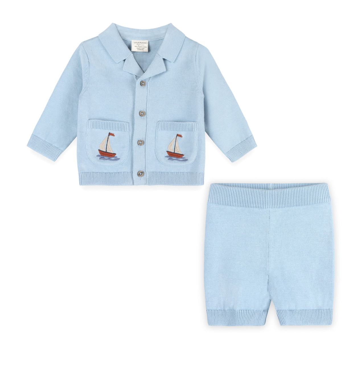 Organic Baby Clothes - Sailboat Shirt and Pants Set