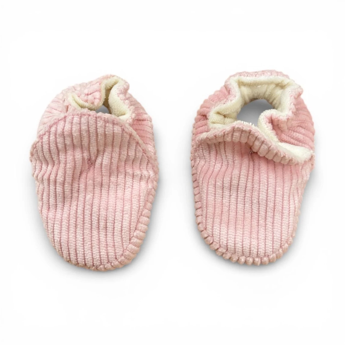 Soft Organic Corduroy Booties - Pink, 0-3m