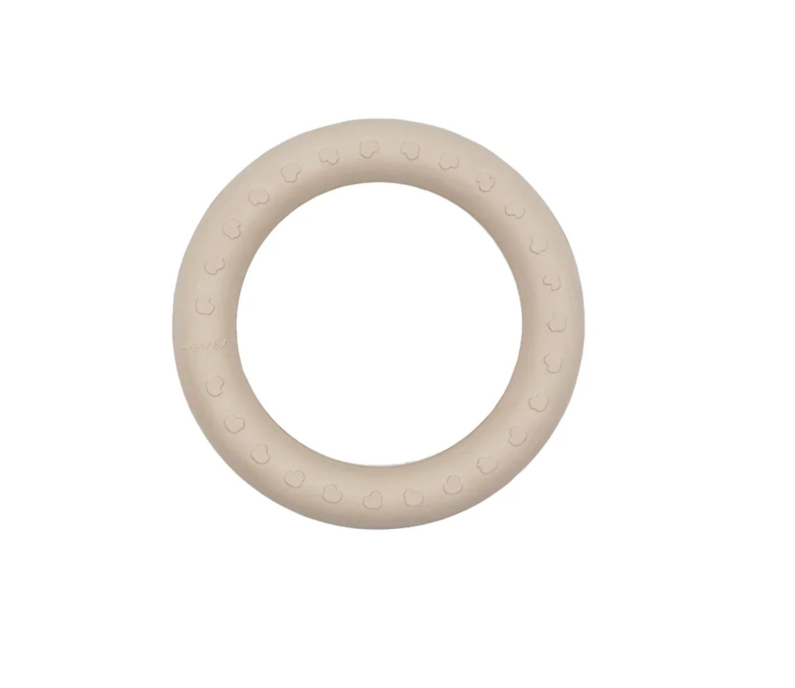 Natural Rubber Teething Ring - Tan