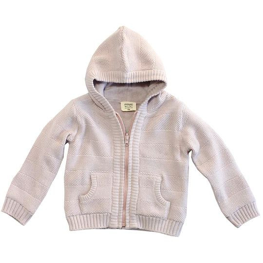 Organic Hooded Baby Sweater - Pink, 3-6 months