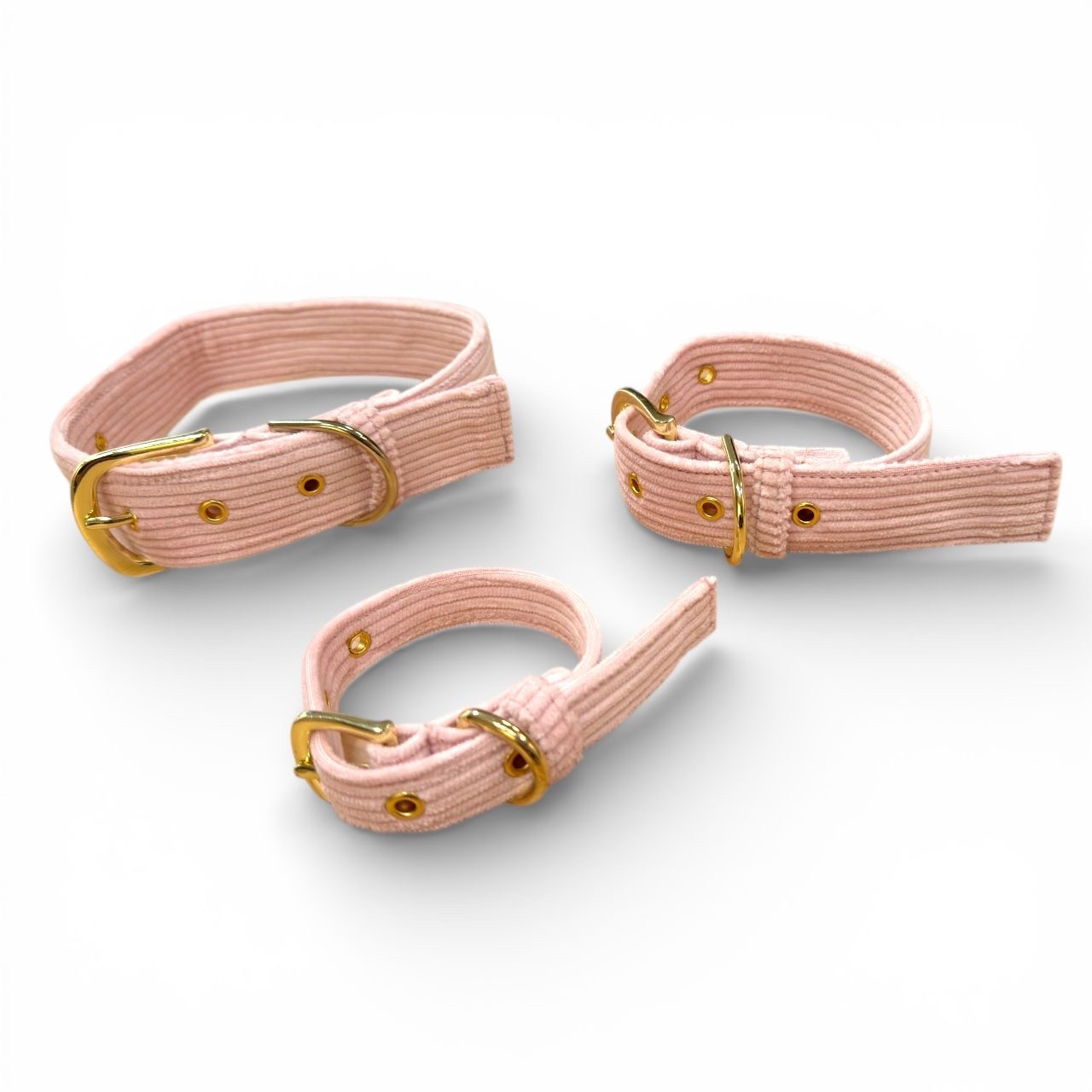 Chunky Organic Corduroy Dog Collar - Pink