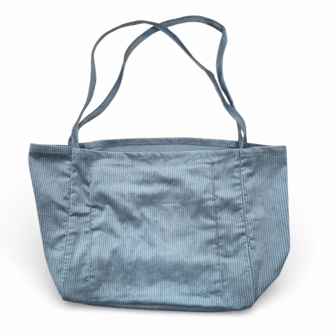 Personalized Organic Corduroy Tote Bag - Blue