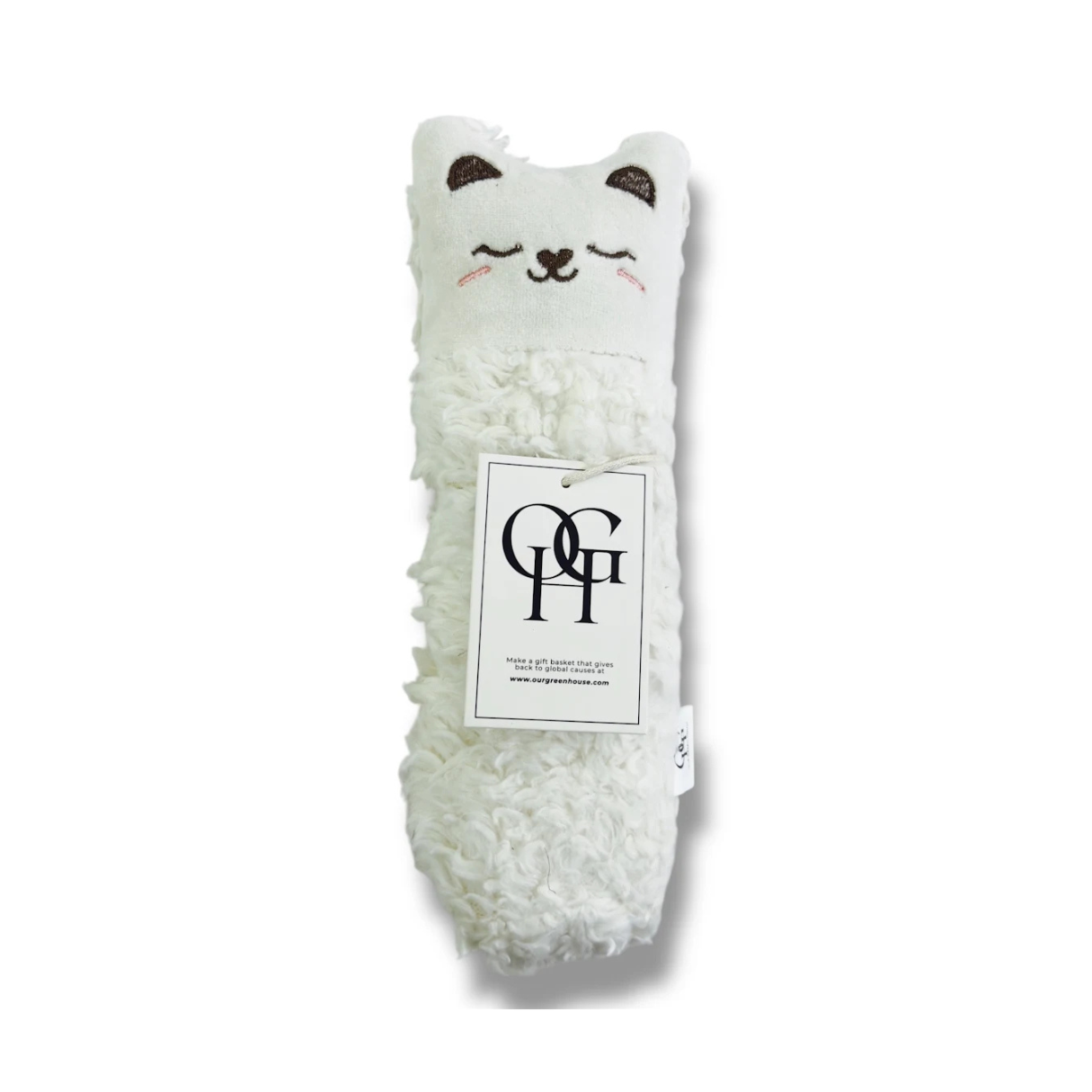 Sherpa Cat Cuddle Toy - White