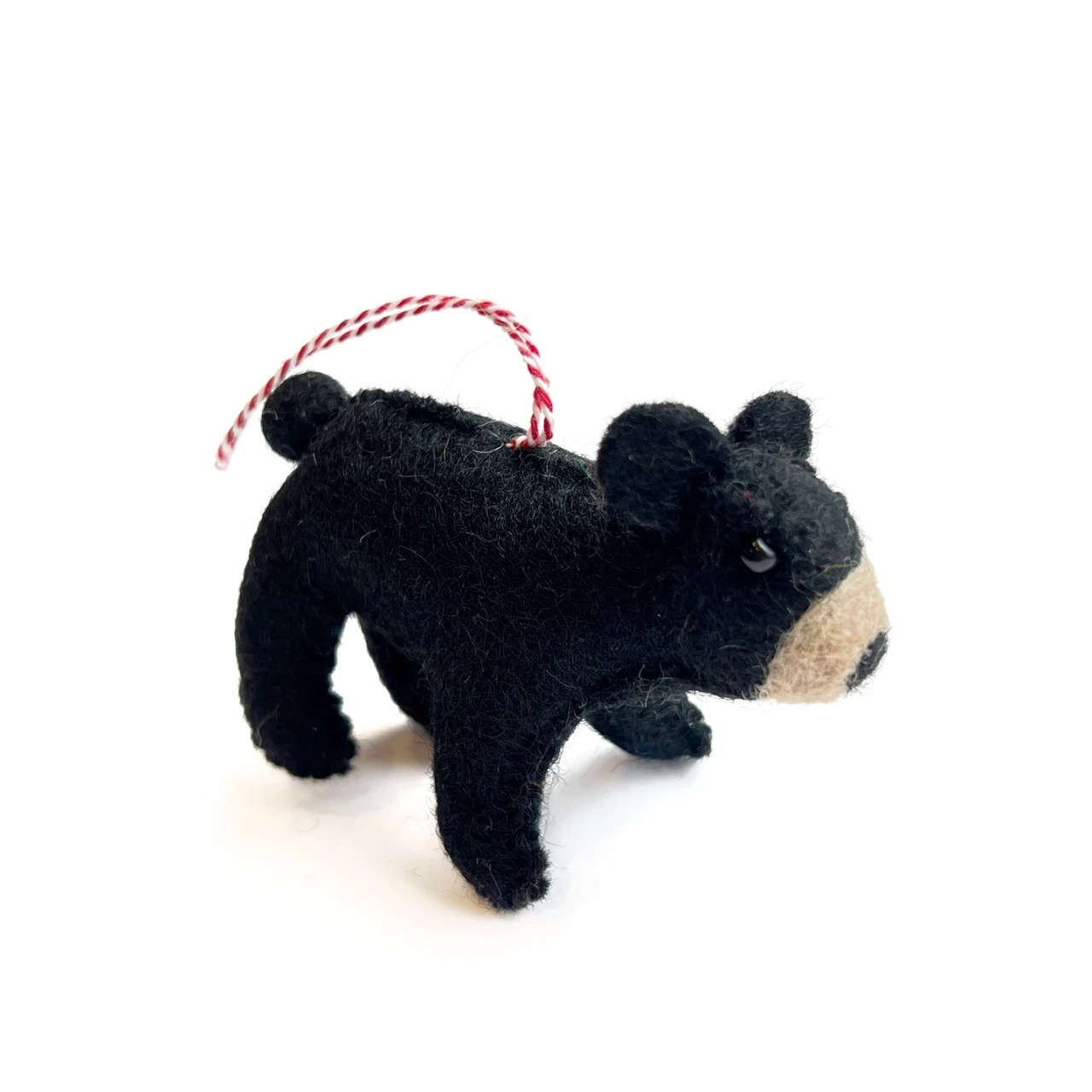 Felt Wool Tree Ornament - Black Bear