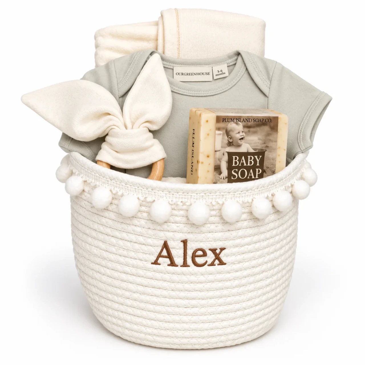 New Baby Gift Basket - The Mini Edit - Stone
