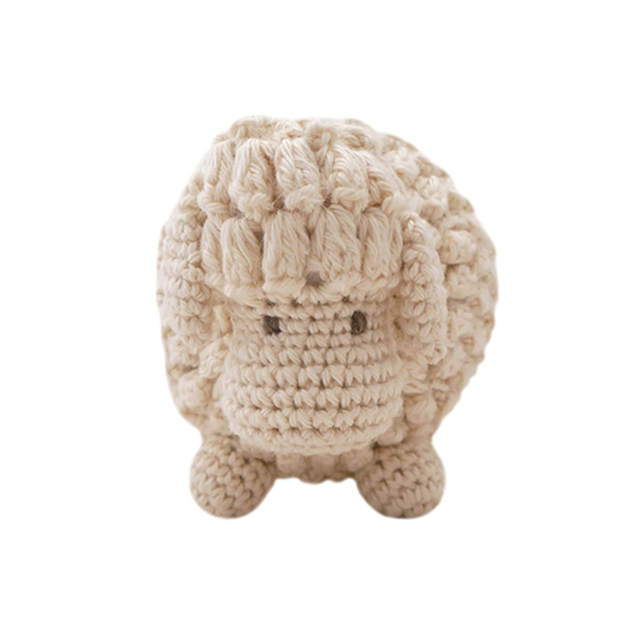 Japanese OP mini] Organic cotton baby hand rattle/doll sheep