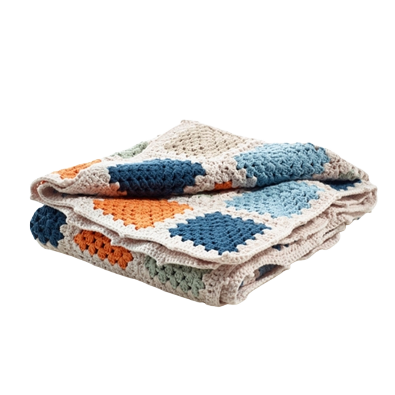 Organic Baby Blanket - Crochet Blue