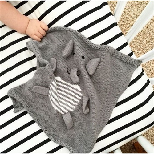 Organic Security Blanket with Elephant Lovie Baby Gift