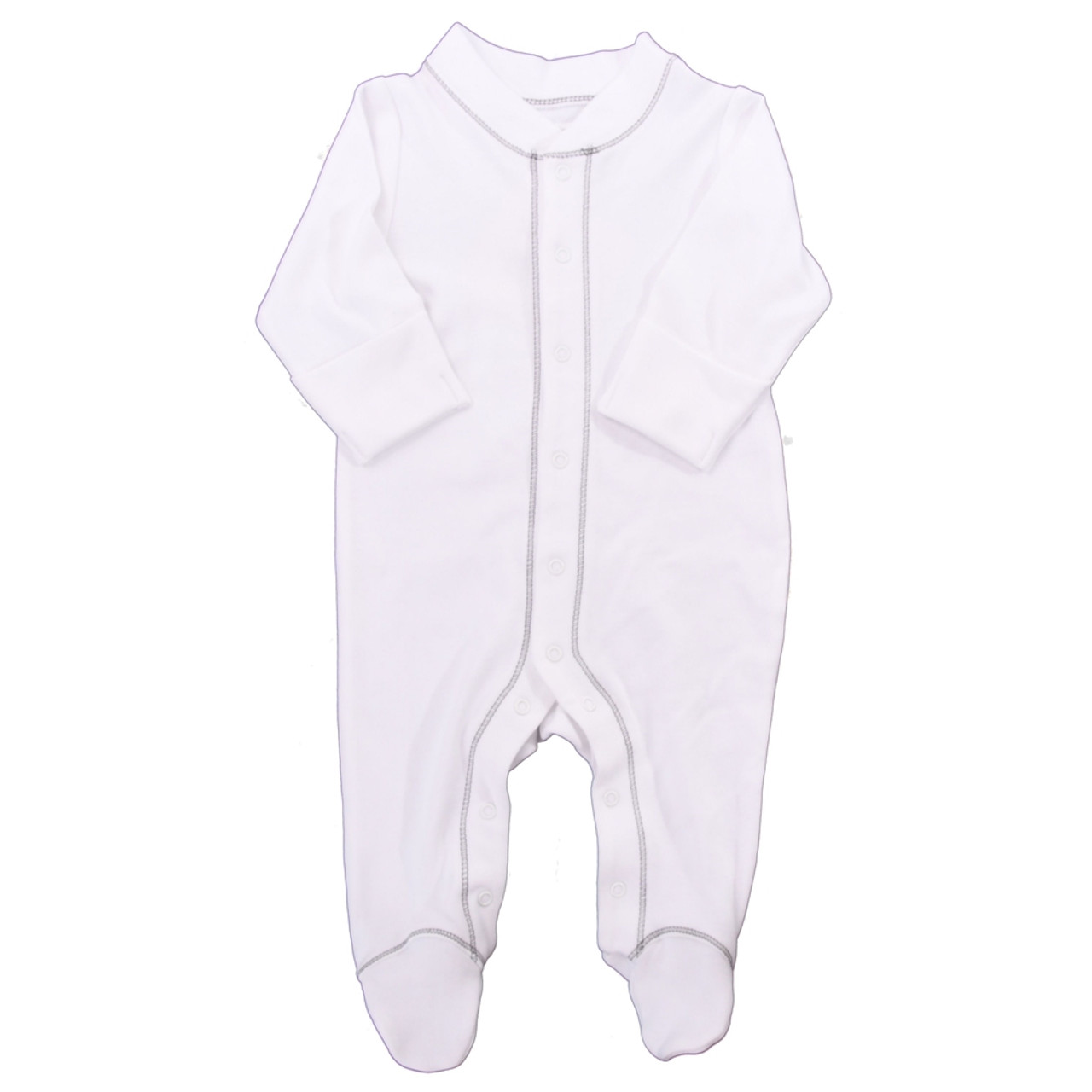 Organic Baby Pajamas Grey Newborn Footed