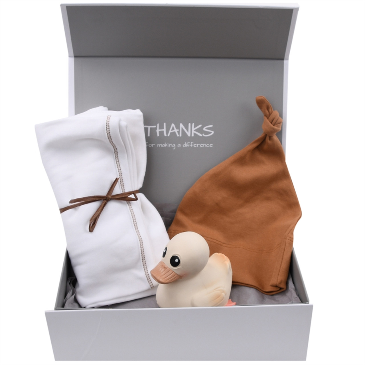 Gender Neutral Natural Baby Gift Box - Lucky Ducky