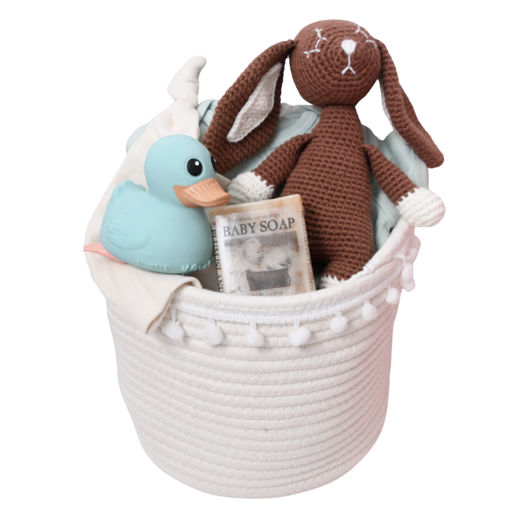 Baby Gift Basket for Boy or Girl - Mint Chocolate