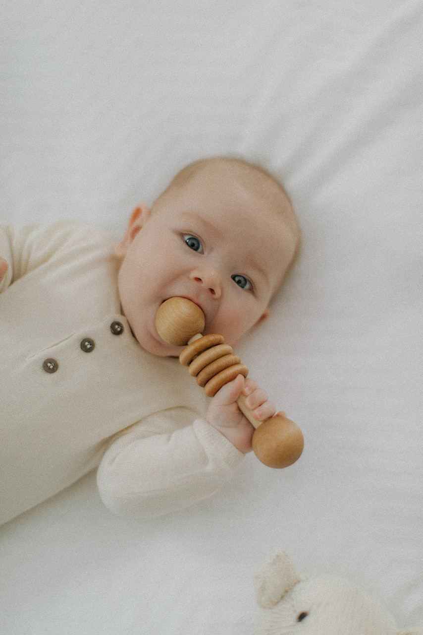 Wooden baby rattle - A great new baby gift - Woodwork Matters
