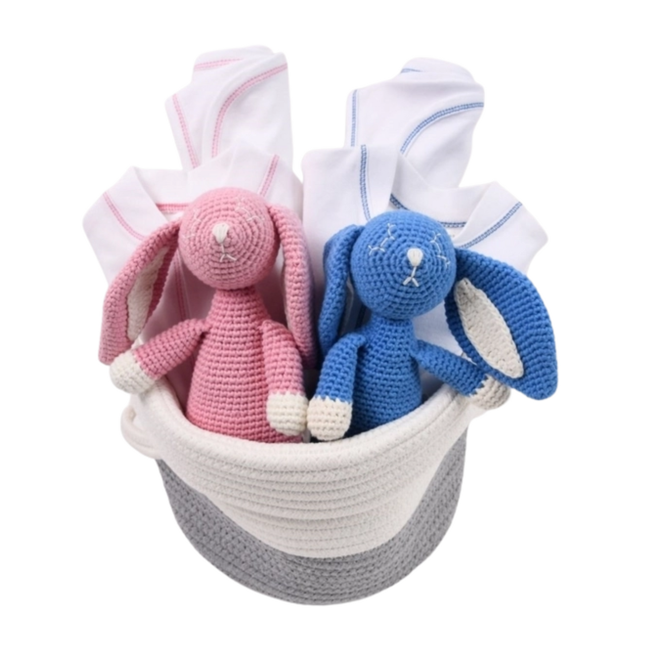 Organic Twin Baby Gifts - Pink & Blue