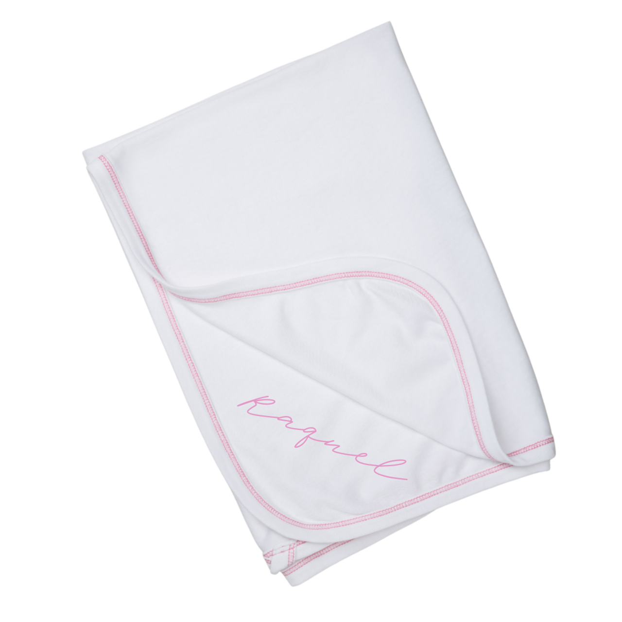 Personalized Pink Baby Blanket - Embroidered Name