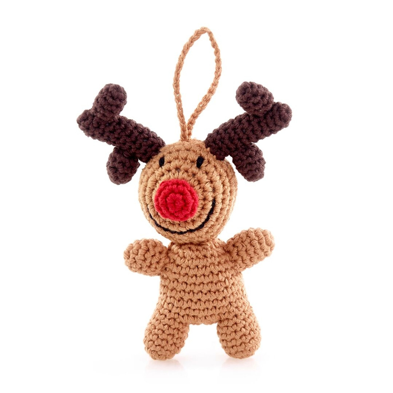 Hand Knit Reindeer Ornament Hand Knit Reindeer Ornament