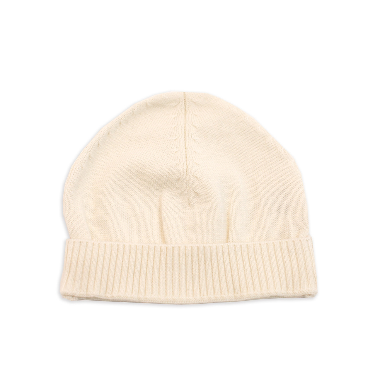 Organic Knit Baby Hat - Cream, 0-3m