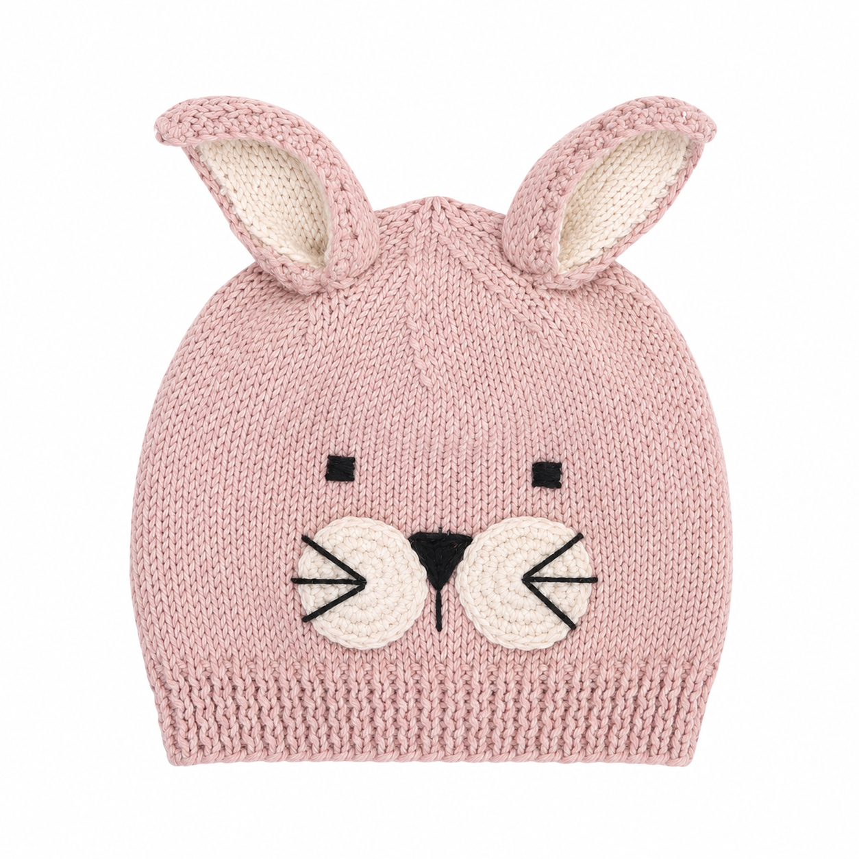Organic Bunny Hat - Rose, 0-6m