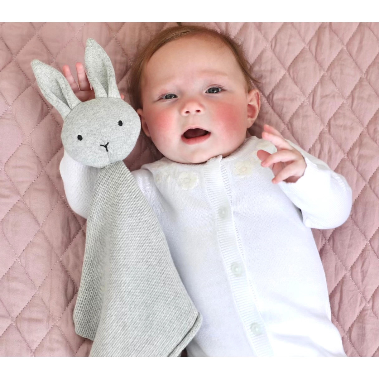 Knitted Baby Lovey Organic Cotton Bunny