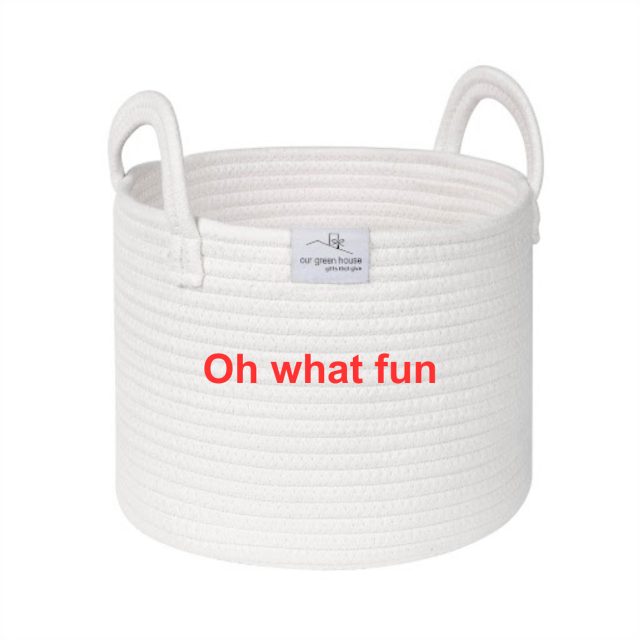 Embroidered Cotton Rope Basket - Oh What Fun Embroidered Cotton Rope Basket - Oh What Fun