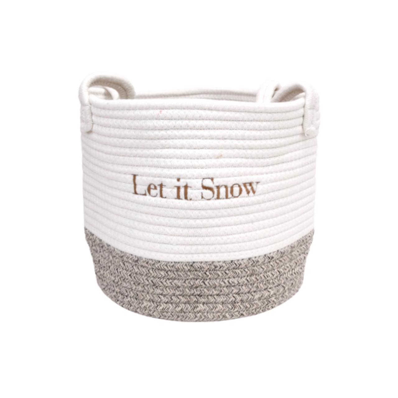 Embroidered Cotton Rope Basket - Let it Snow Embroidered Cotton Rope Basket - Let it Snow