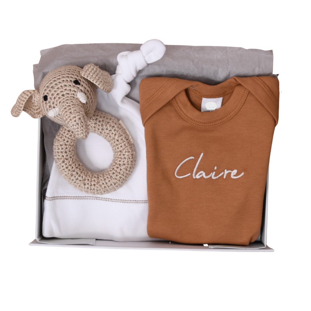 Personalized Baby Name Gift Box Company Logo or Monogram on Organic