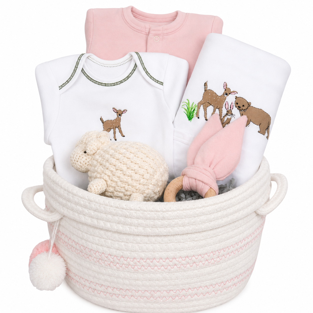 New Baby Girl Gift Basket - Meadow Buddies