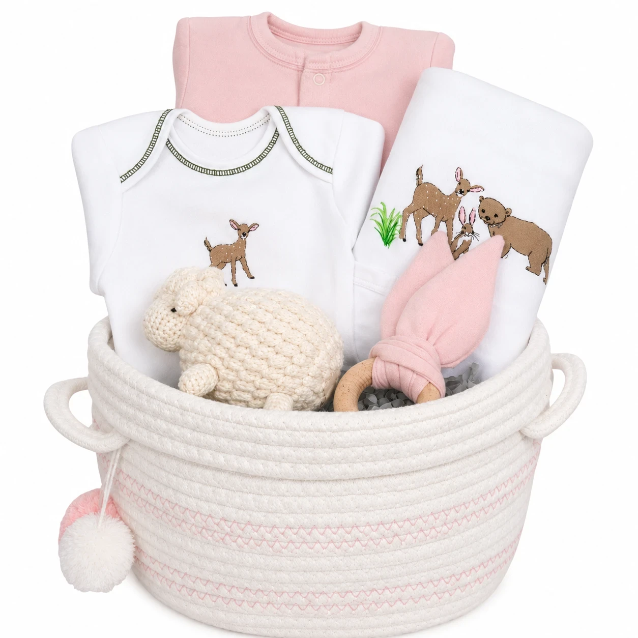 New Baby Girl Gift Basket - Meadow Buddies