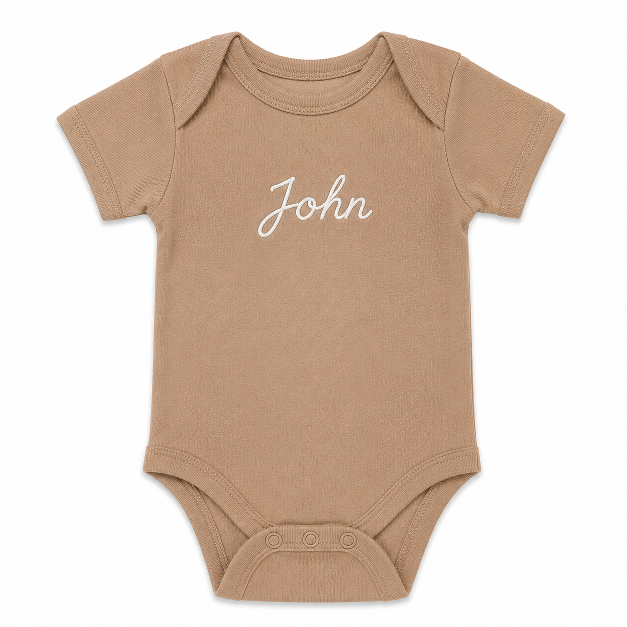 Personalized Baby Clothes - Organic Onesie - Brown