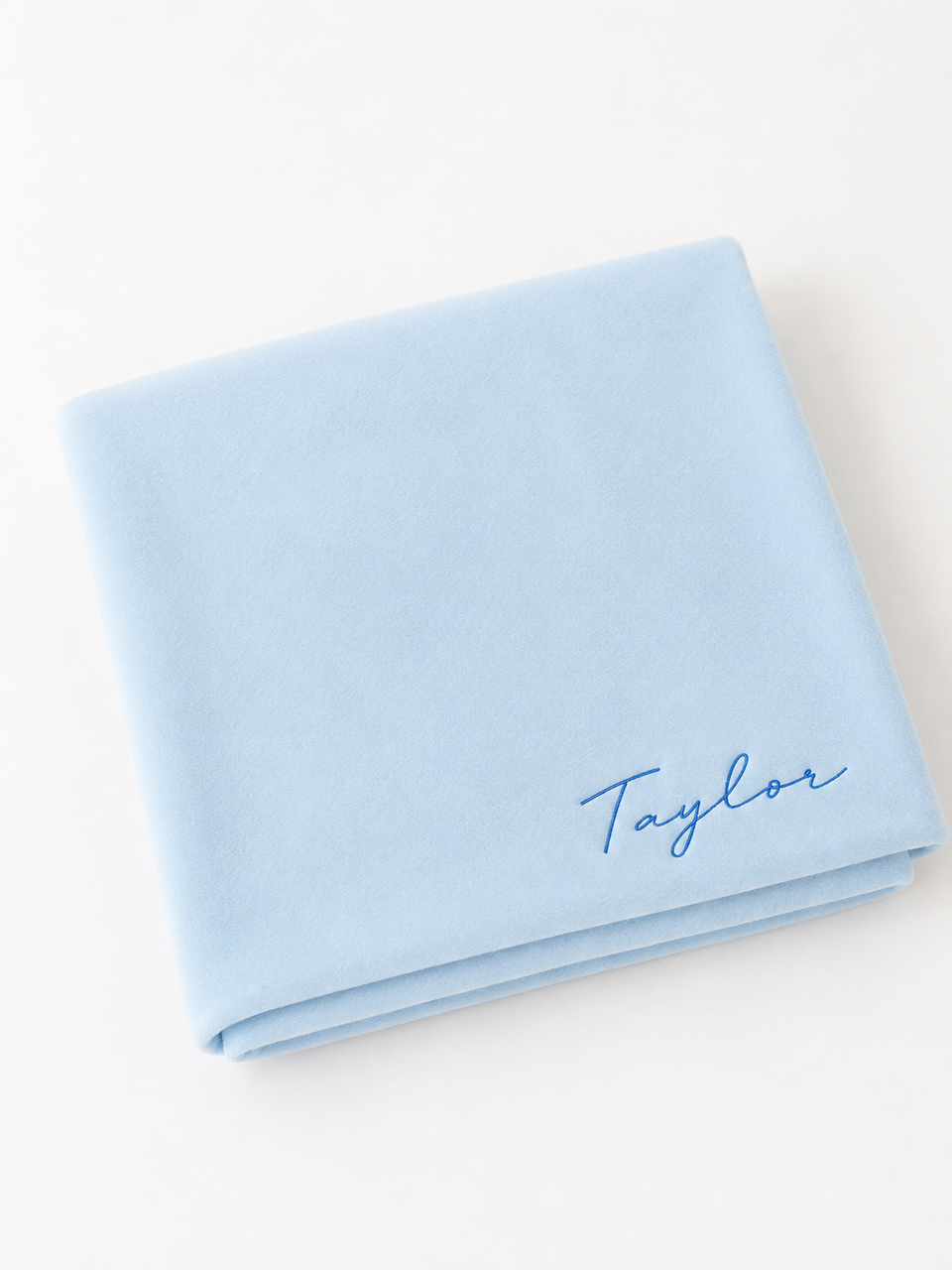 Organic Baby Blanket - Embroidered, Sky