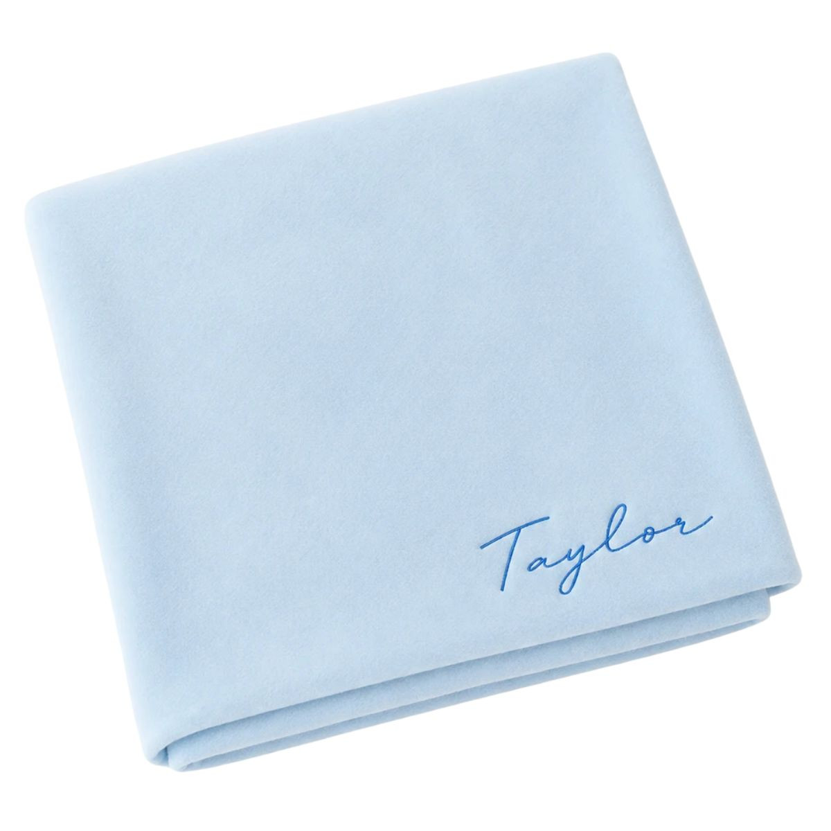 Organic Baby Blanket - Embroidered, Sky