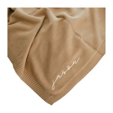 Custom Name Mosaic Brown Block Gift Blanket